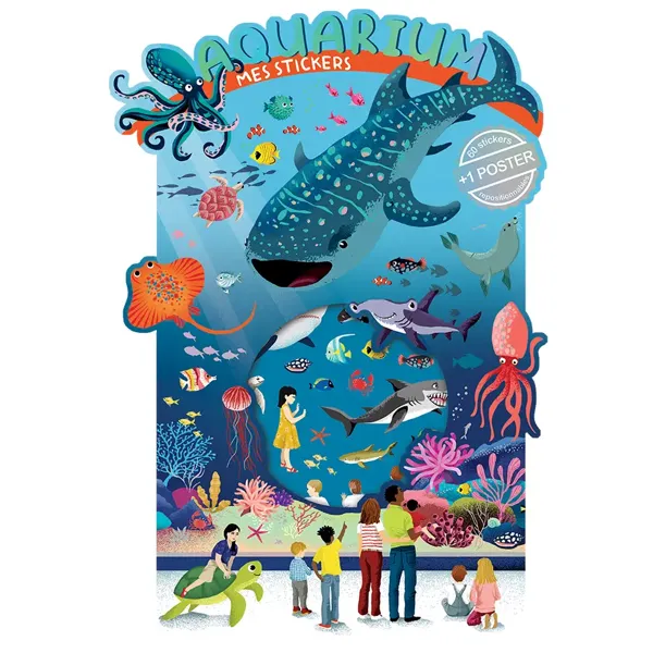 JEU STICKERS ET POSTER AQUARIUM - CARTES D'ART