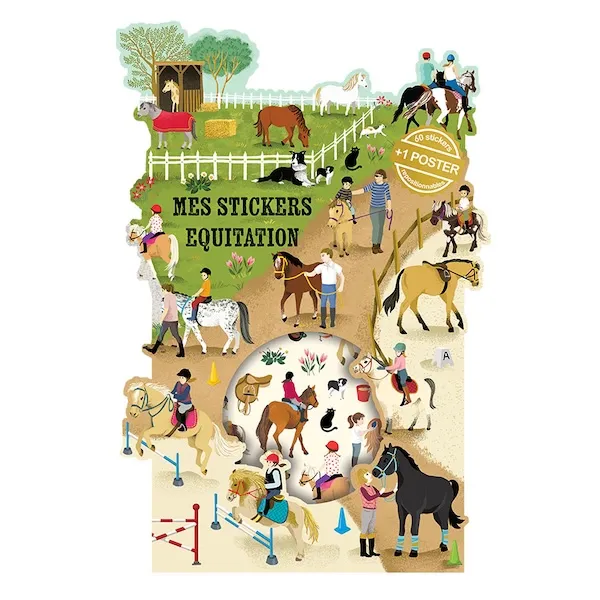 JEU STICKERS ET POSTER EQUITATION - CARTES D'ART