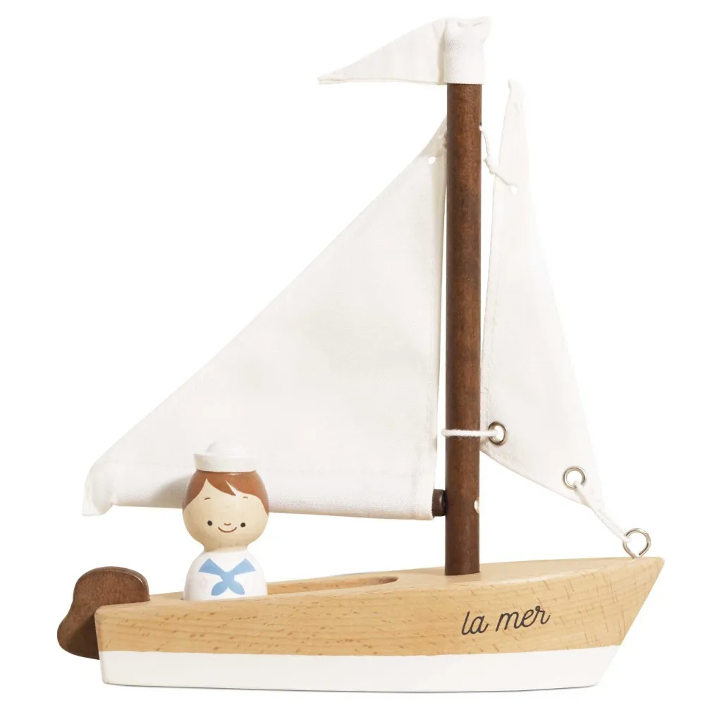 Voilier avec capitaine en bois -  Le Toy Van