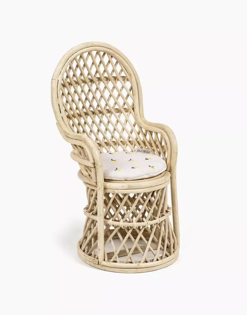 Chaise King chair en bambou et rotin pour poupées -Minikane