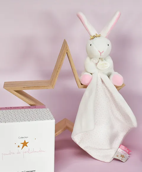 Doudou Perlidoudou Lapin étoile rose - Doudou et Compagnie