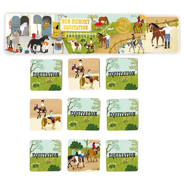 Jeux Mémory Equitation 32 P - Cartes d'Art