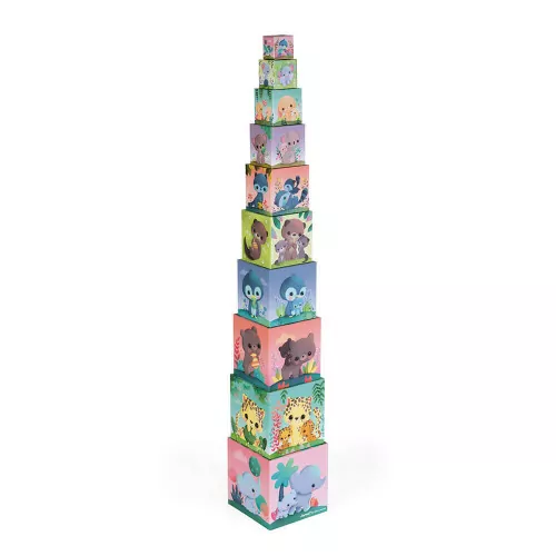 Pyramide carrée les Animaux Tous Mignons - Janod